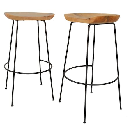 Guest Room Diya Bar Stool - Natural & Black - 30.5 in. GU3370585
